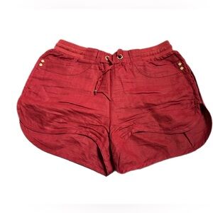 Guess Hot Red 100% Linen Shorts in Size Medium